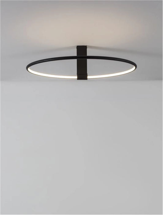 Plafoniera din Aluminiu Negru H20xL60cm IP20 35W 1559lm 3000k GARVE