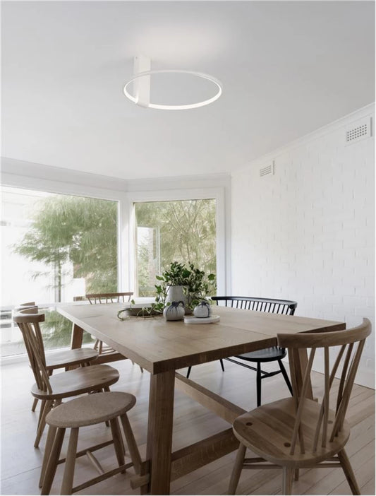 Plafoniera structura din Aluminiu Alb si abajur din Acrilic  H20xL40cm IP20 30W 1354lm 3000k GARVE