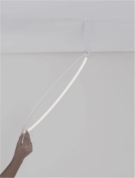 Plafoniera structura din Aluminiu Alb si abajur din Acrilic  H20xL60cm IP20 30W 1559lm 3000k GARVE