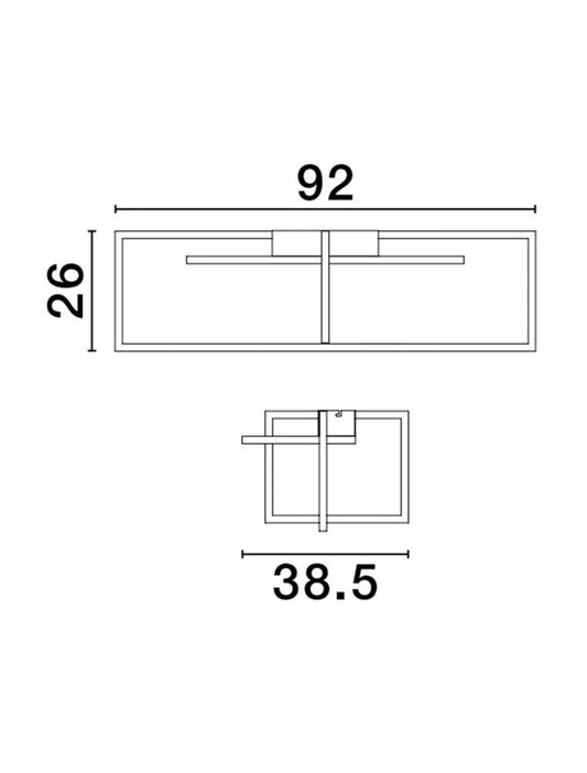 Plafoniera structura din Aluminiu Alb si abajur din Acrilic  H26xL92cm IP20 31W 3180lm 3000k CLEA