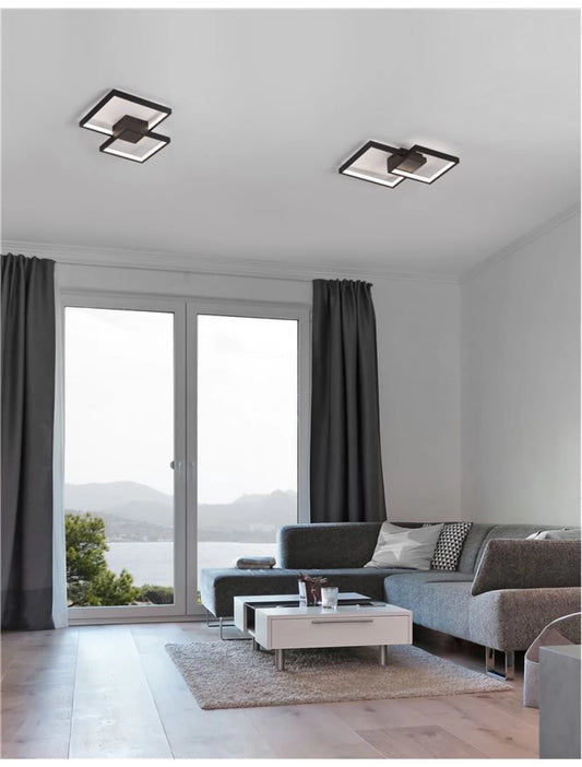 Plafoniera din Aluminiu Negru H6xL32cm IP20 19W 1342lm 3000k PORTO