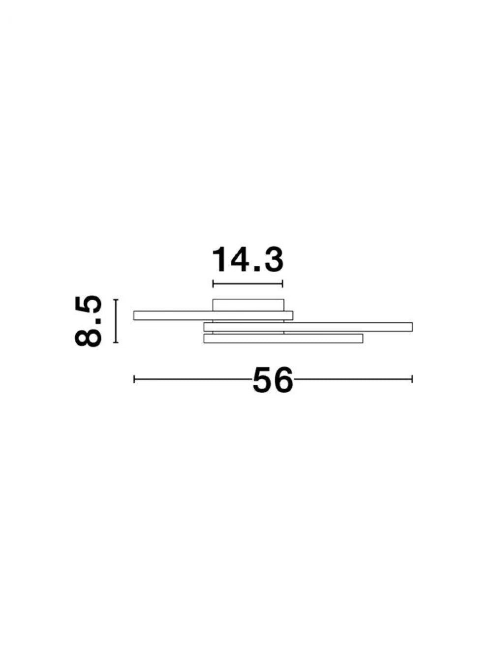Plafoniera structura din Aluminiu Alb si abajur din Acrilic  H8.5xL56cm IP20 42W 2650lm 3000k BILBAO