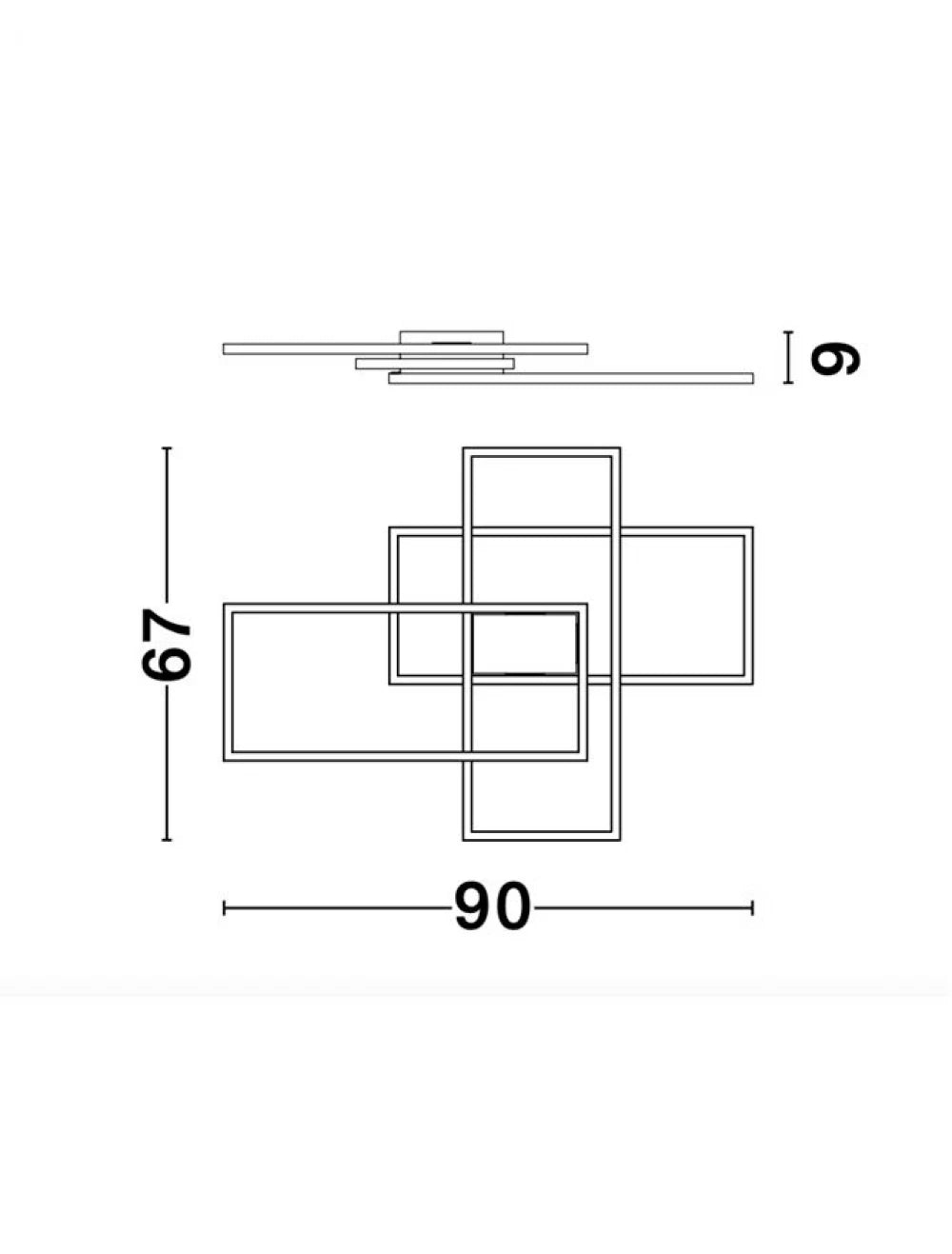 Plafoniera din Aluminiu Negru H9xL90cm IP20 55W 3550lm 3000k BILBAO