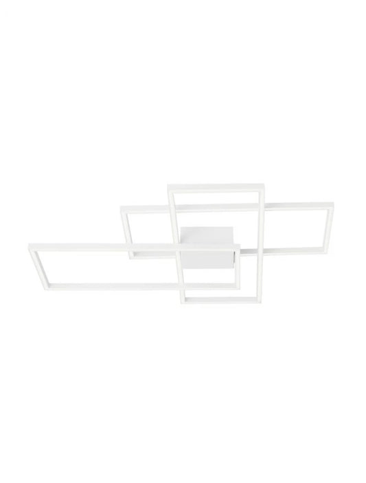 Plafoniera structura din Aluminiu Alb si abajur din Acrilic  H9xL90cm IP20 55W 3550lm 3000k BILBAO