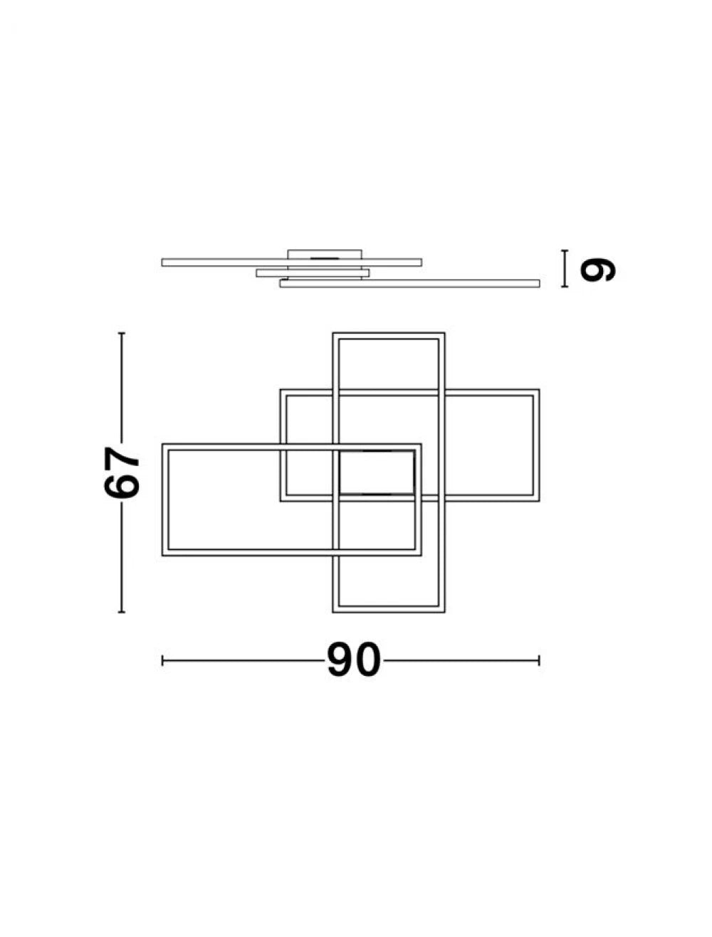 Plafoniera structura din Aluminiu Alb si abajur din Acrilic  H9xL90cm IP20 55W 3550lm 3000k BILBAO