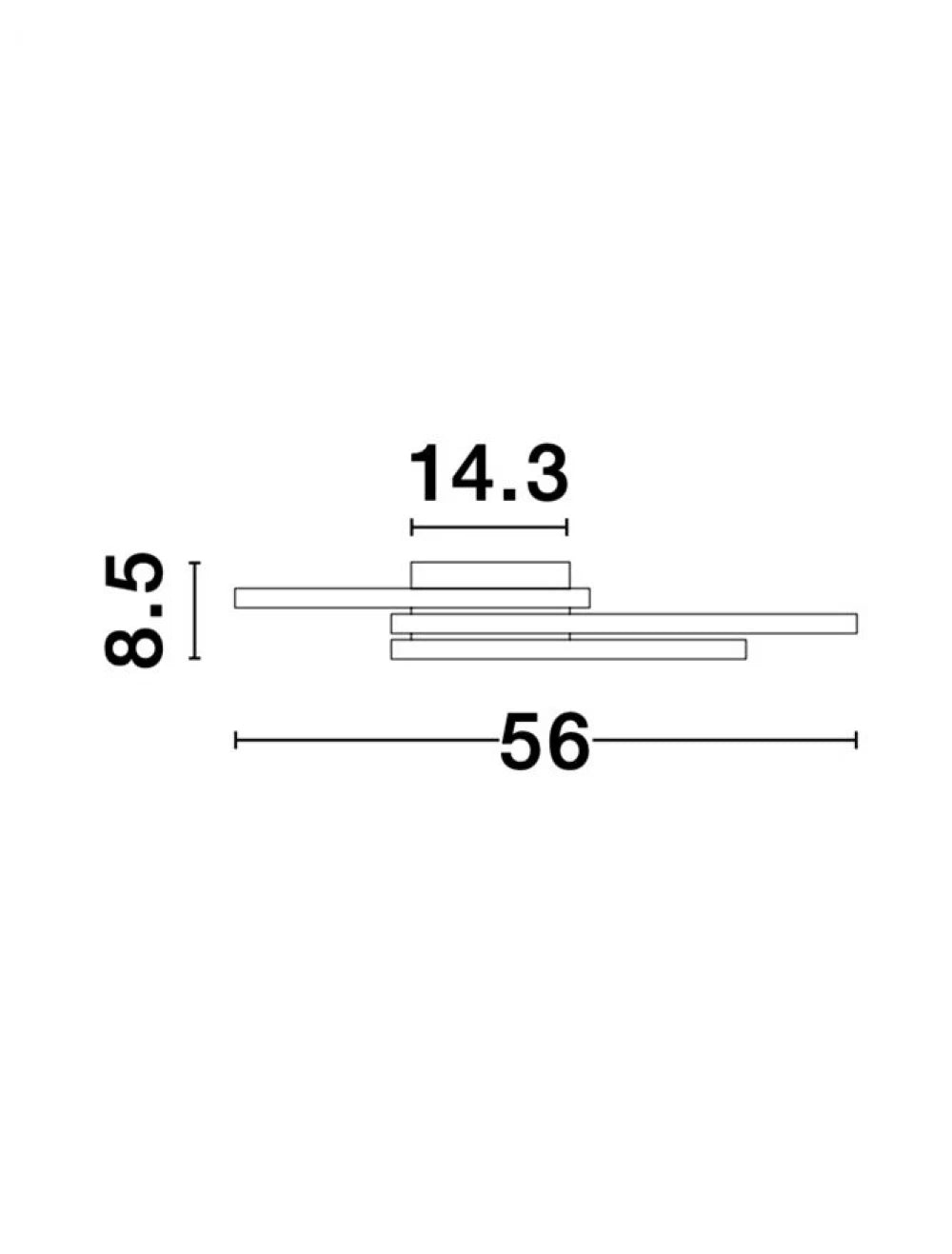 Plafoniera din Aluminiu Auriu H8.5xL56cm IP20 42W 2650lm 3000k BILBAO