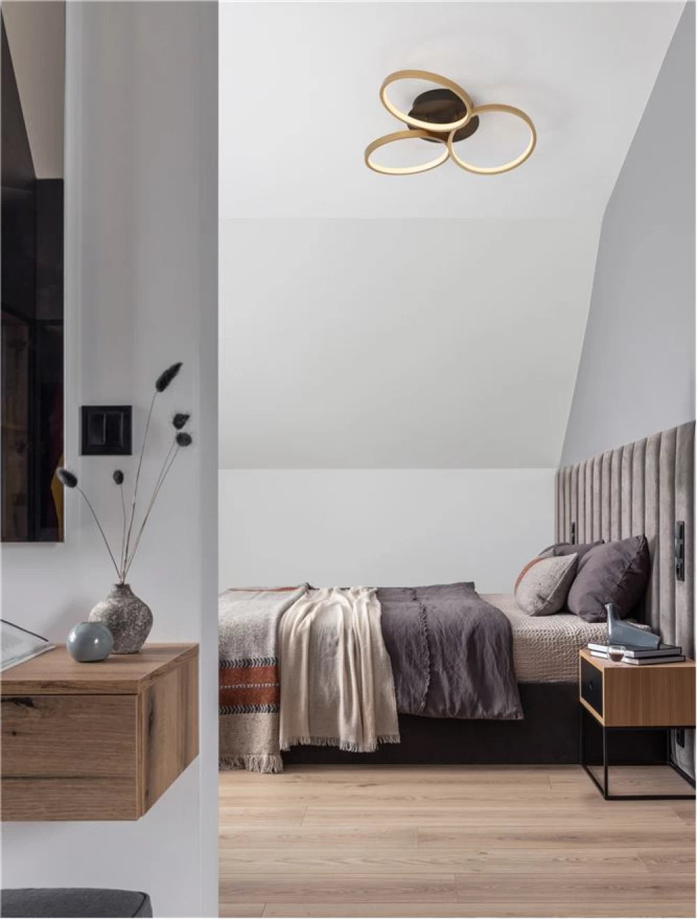 Plafoniera din Metal Negru/Auriu H12xL55cm IP20 28W 1550lm 3000k ELIZE