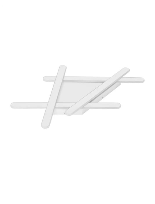Plafoniera structura din Aluminiu Alb si abajur din Acrilic  H5.6xL75cm IP20 60W 3000lm 3000k WILLOW