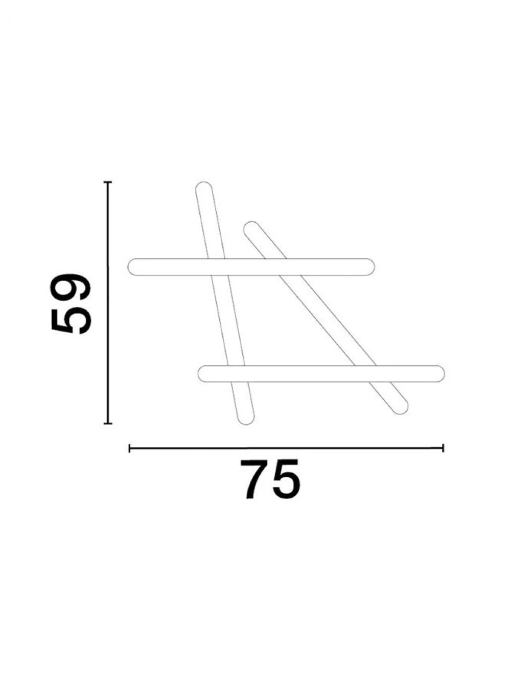 Plafoniera structura din Aluminiu Alb si abajur din Acrilic  H5.6xL75cm IP20 60W 3000lm 3000k WILLOW