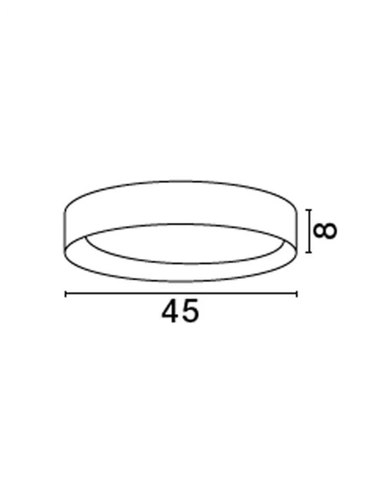Plafoniera structura din Aluminiu Alb si abajur din Acrilic  H8xL45cm IP20 40W 2312lm 3000k STAKE