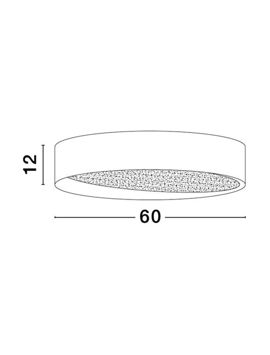 Plafoniera din Aluminiu Negru H12xL60cm IP20 60W 3600lm 3000k OBY