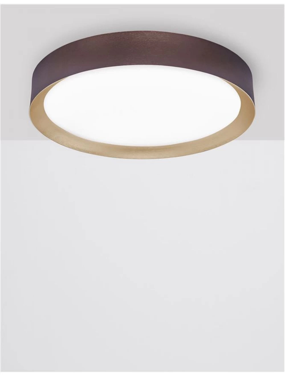 Plafoniera structura din Aluminiu Maro si abajur din Acrilic Alb H8.5xL55cm IP20 47W 3525lm 3000k LUTON