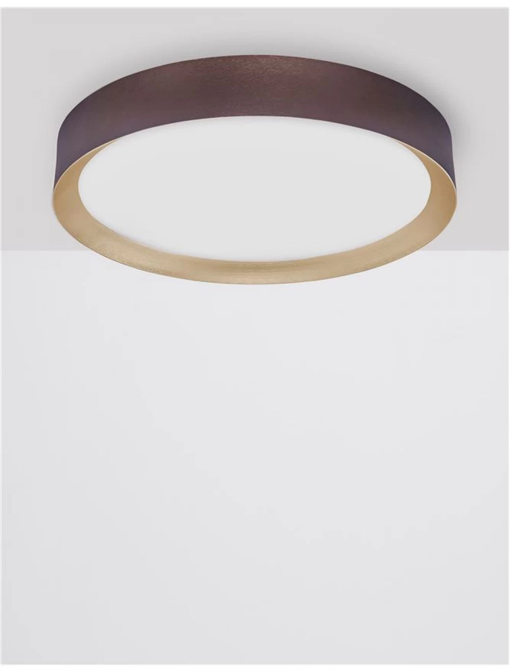 Plafoniera structura din Aluminiu Maro si abajur din Acrilic Alb H8.5xL55cm IP20 47W 3525lm 3000k LUTON