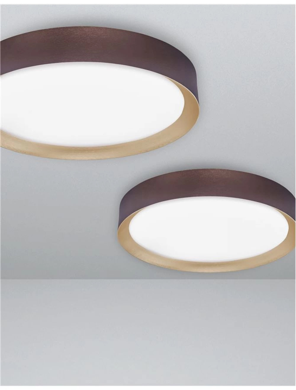 Plafoniera structura din Aluminiu Maro si abajur din Acrilic Alb H8.5xL55cm IP20 47W 3525lm 3000k LUTON