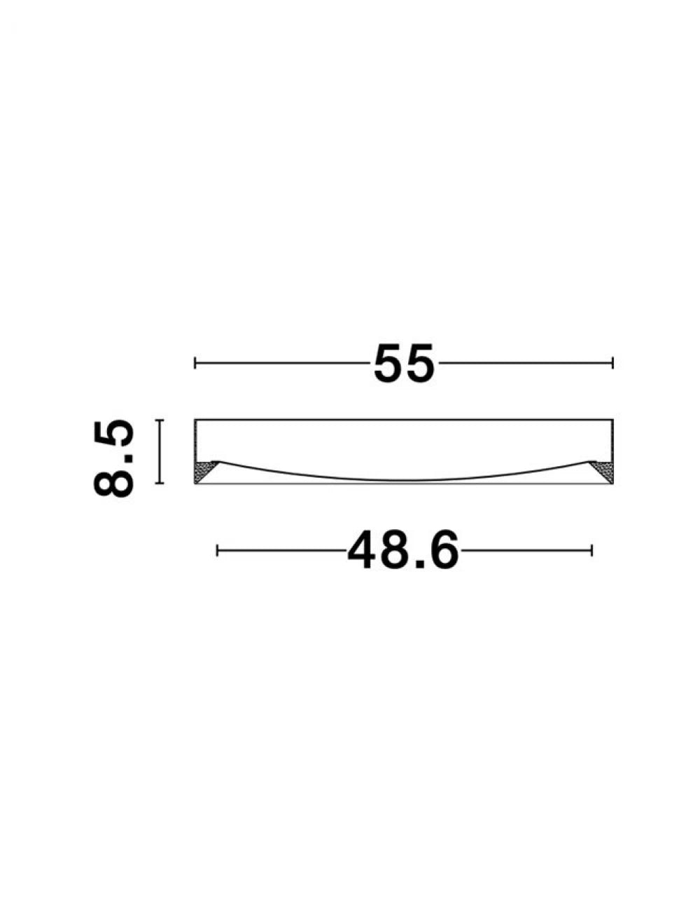 Plafoniera structura din Aluminiu Maro si abajur din Acrilic Alb H8.5xL55cm IP20 47W 3525lm 3000k LUTON