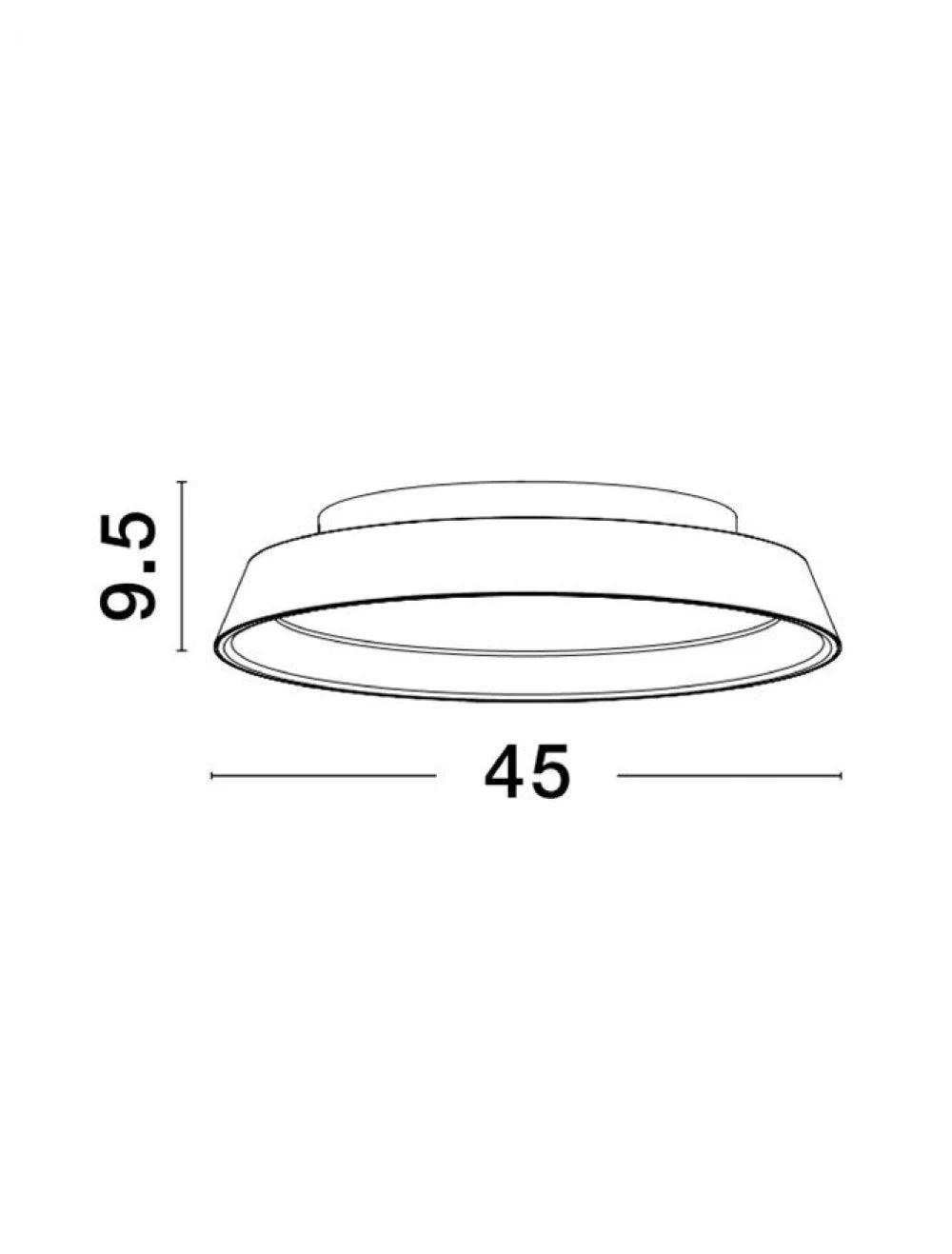 Plafoniera structura din Aluminiu Negru si abajur din Acrilic Alb H9.5xL45cm IP20 30W 1665lm 3000k VELA