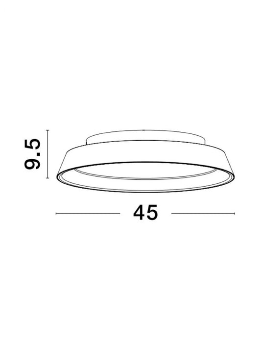 Plafoniera structura din Aluminiu Alb si abajur din Acrilic Alb H9.5xL45cm IP20 30W 1665lm 3000k VELA