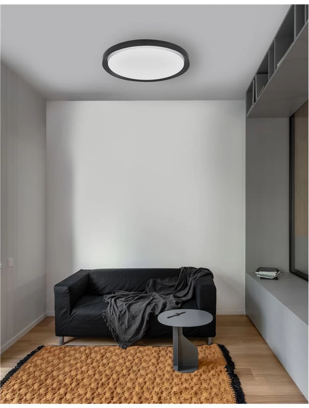 Plafoniera structura din Metal Negru si abajur din Acrilic Alb H7.5xL56cm IP20 50W 2750lm 3000k TROY