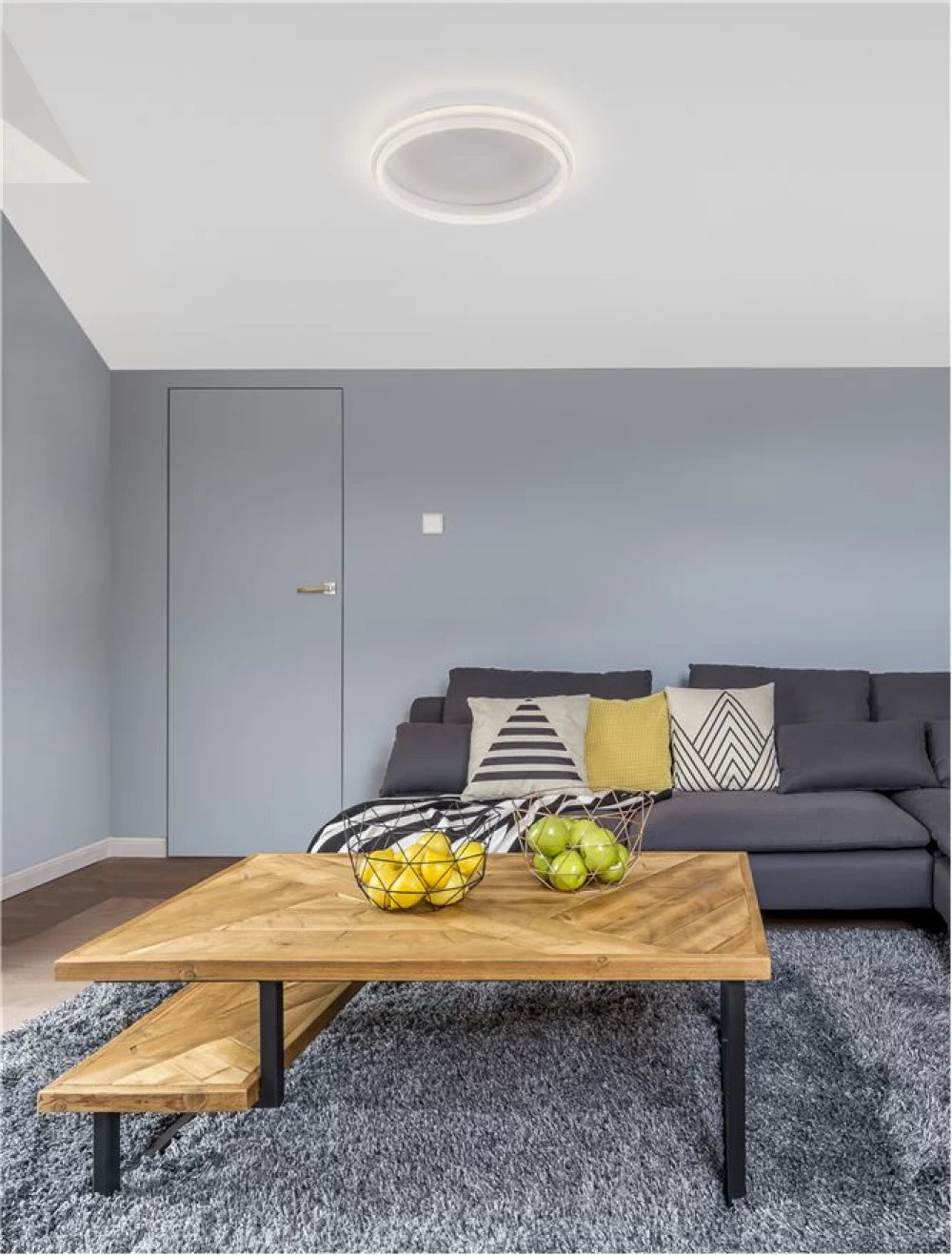 Plafoniera structura din Aluminiu Alb si abajur din Acrilic  H6xL45cm IP20 38W 3761lm 3000k WILLOW