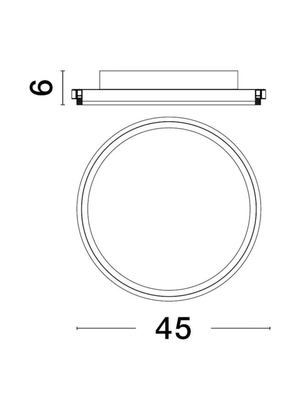 Plafoniera structura din Aluminiu Alb si abajur din Acrilic  H6xL45cm IP20 38W 3761lm 3000k WILLOW