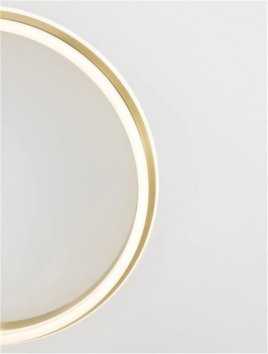 Plafoniera structura din Aluminiu Auriu si abajur din Acrilic Alb H6xL60cm IP20 52W 6339lm 3000k WILLOW
