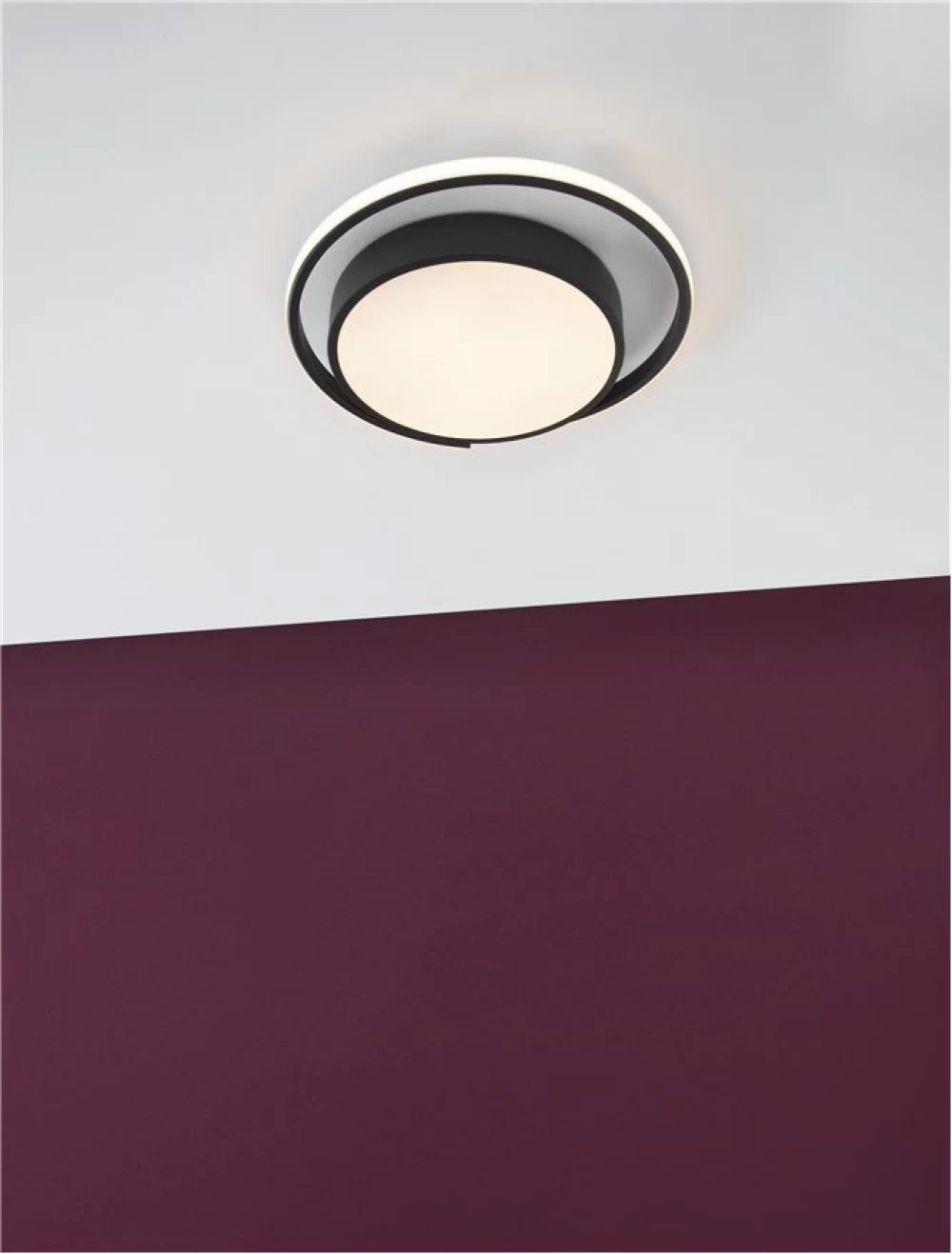 Plafoniera din Aluminiu Negru H5xL40cm IP20 22W 1540lm 3000k ODREY