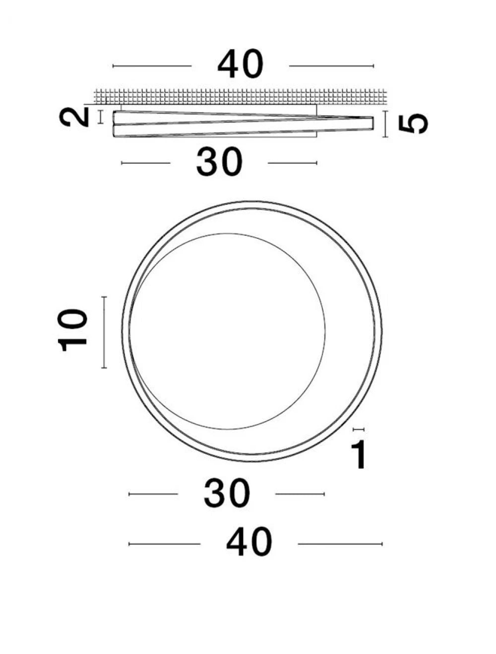 Plafoniera structura din Aluminiu Alb si abajur din Acrilic  H5xL40cm IP20 22W 1540lm 3000k ODREY