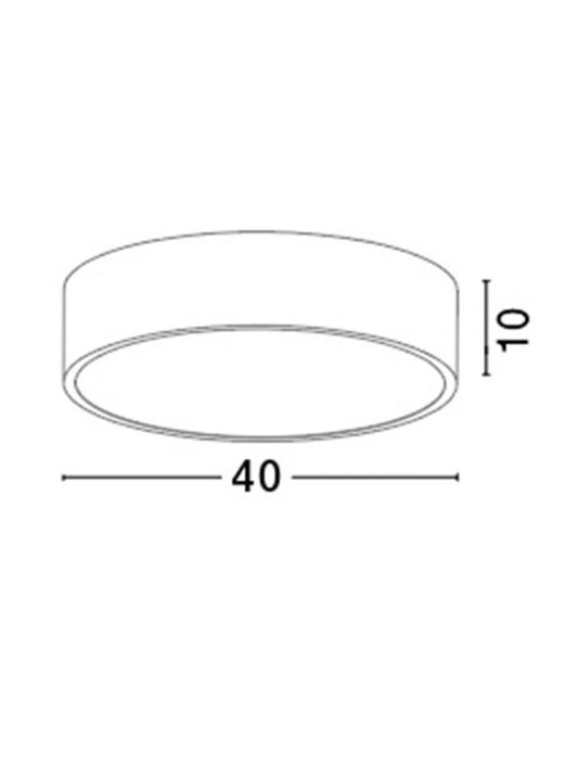 Plafoniera structura din Aluminiu Gri si abajur din Acrilic Alb H10xL40cm IP20 30W 1800lm 3000k RODA