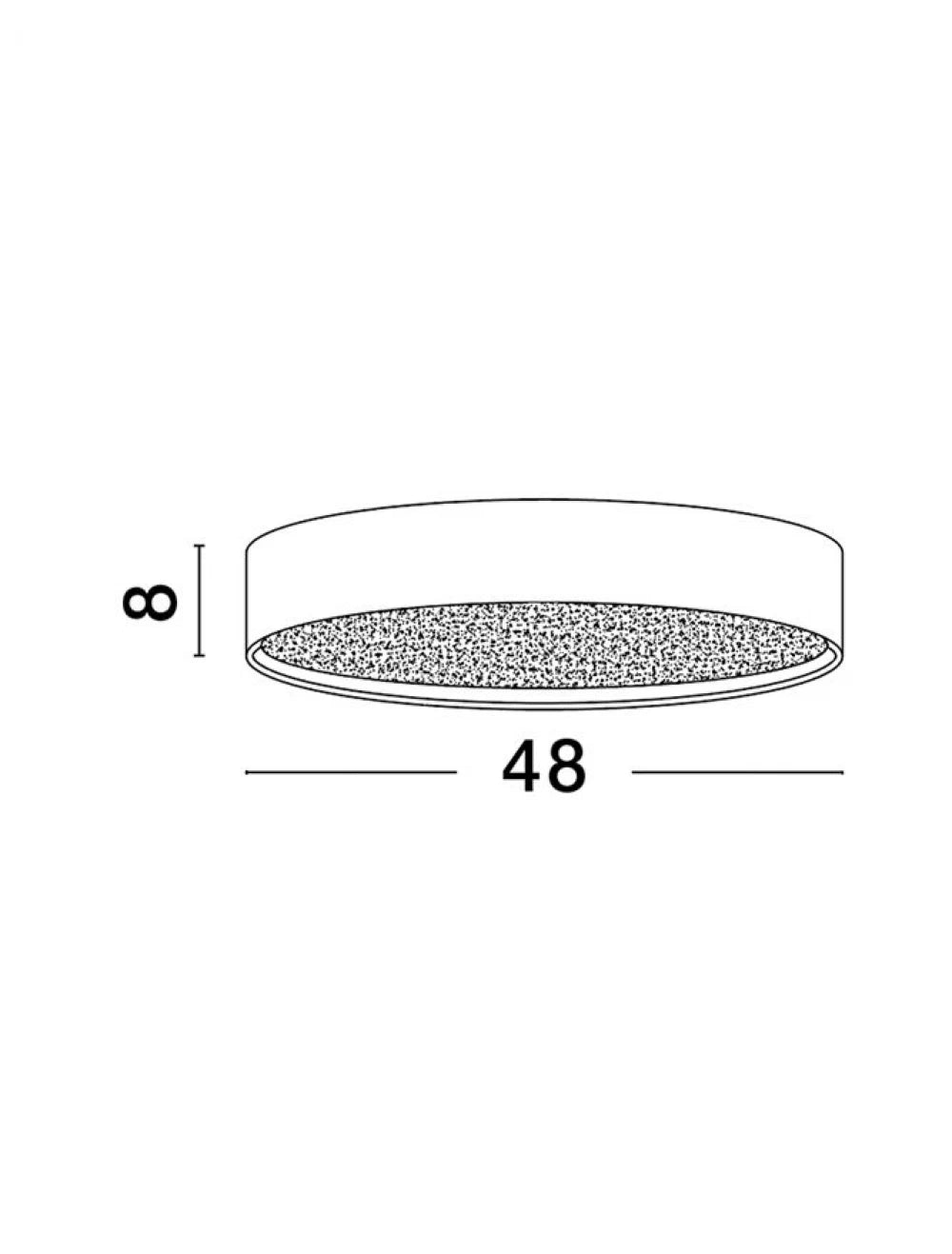 Plafoniera structura din Aluminiu Alb si abajur din Acrilic  H8xL48cm IP20 30W 1800lm 3000k KOI