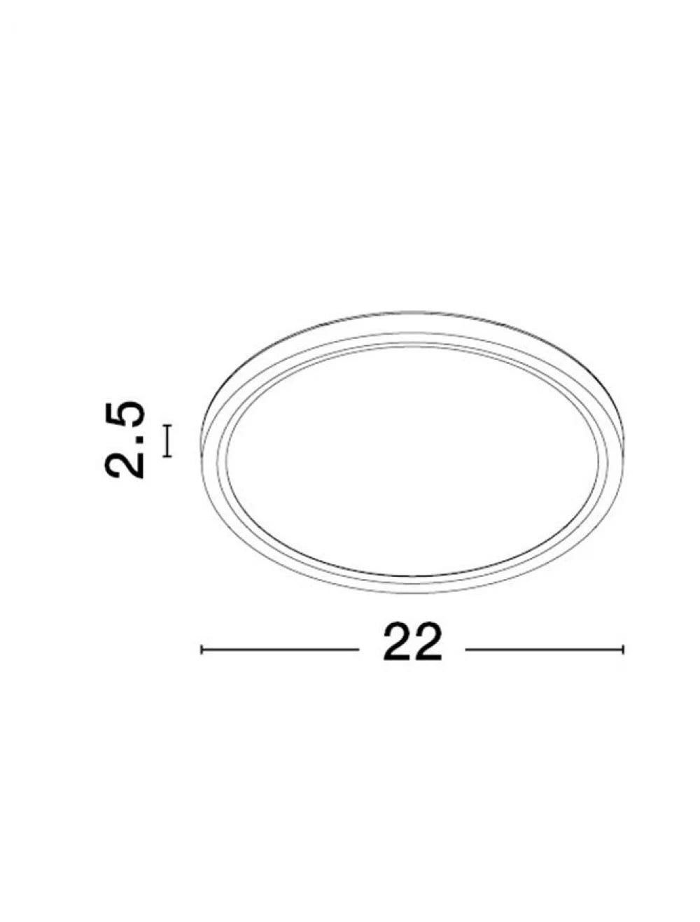 Plafoniera structura din Plastic ABS Alb si abajur din Acrilic  H2.5xL22cm IP20 18W 1800lm 3000-4000-6500k DIXIE