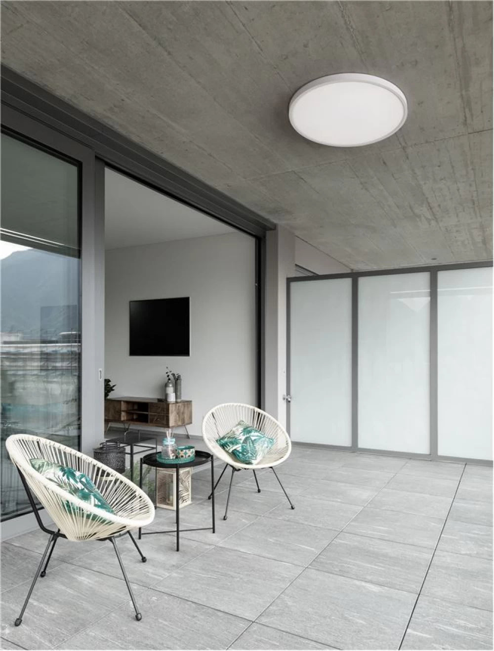 Plafoniera structura din Plastic ABS Alb si abajur din Acrilic  H2.5xL40cm IP20 36W 3200lm 3000-4000-6500k DIXIE