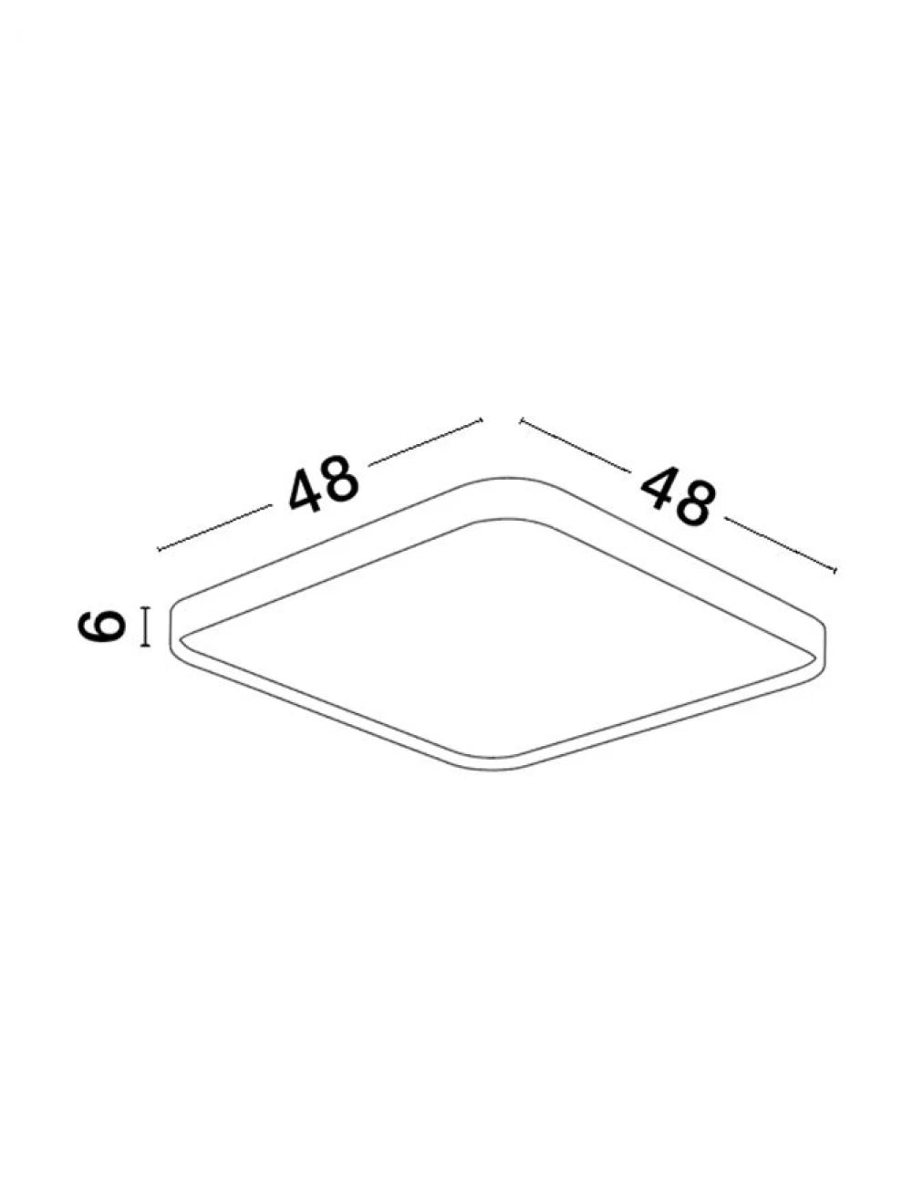 Plafoniera din Aluminiu Negru H6xL48cm IP20 30W 1800lm 3000k ATHOS