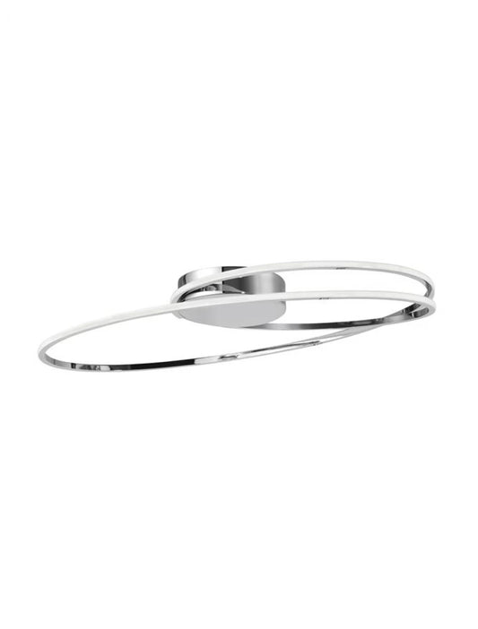 Plafoniera structura din Aluminiu Argintiu si abajur din Acrilic Alb H15xL60cm IP20 28W 1950lm 3000k VIARREGIO