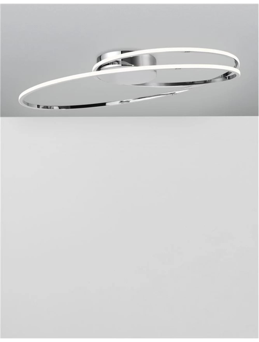 Plafoniera structura din Aluminiu Argintiu si abajur din Acrilic Alb H15xL60cm IP20 28W 1950lm 3000k VIARREGIO