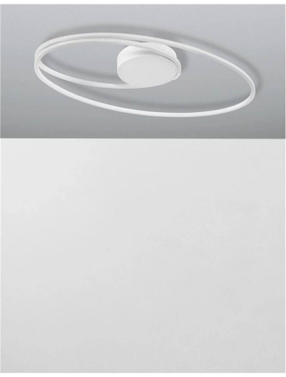 Plafoniera structura din Aluminiu Alb si abajur din Acrilic Alb H15xL60cm IP20 28W 1950lm 3000k VIARREGIO