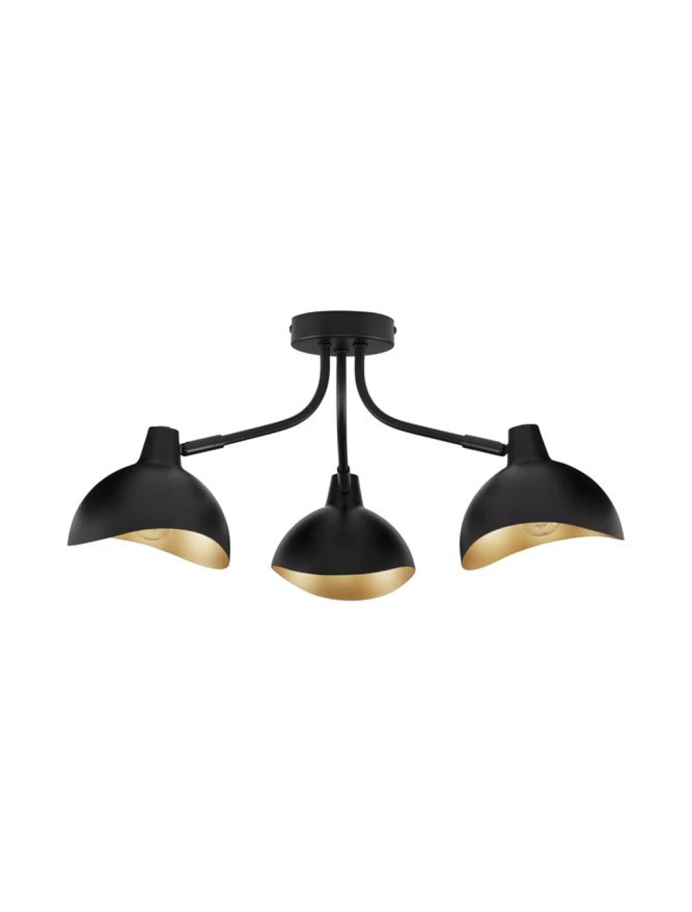 Plafoniera din Metal Negru/Auriu H12xL15cm IP20 GETI
