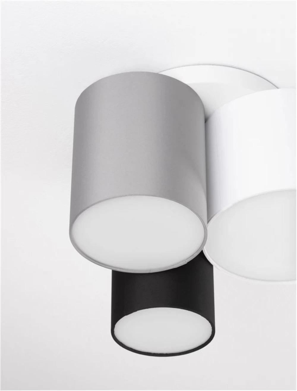 Plafoniera structura din Metal Alb si abajur din Textil Multicolor H21xL35cm IP20 BRYSON
