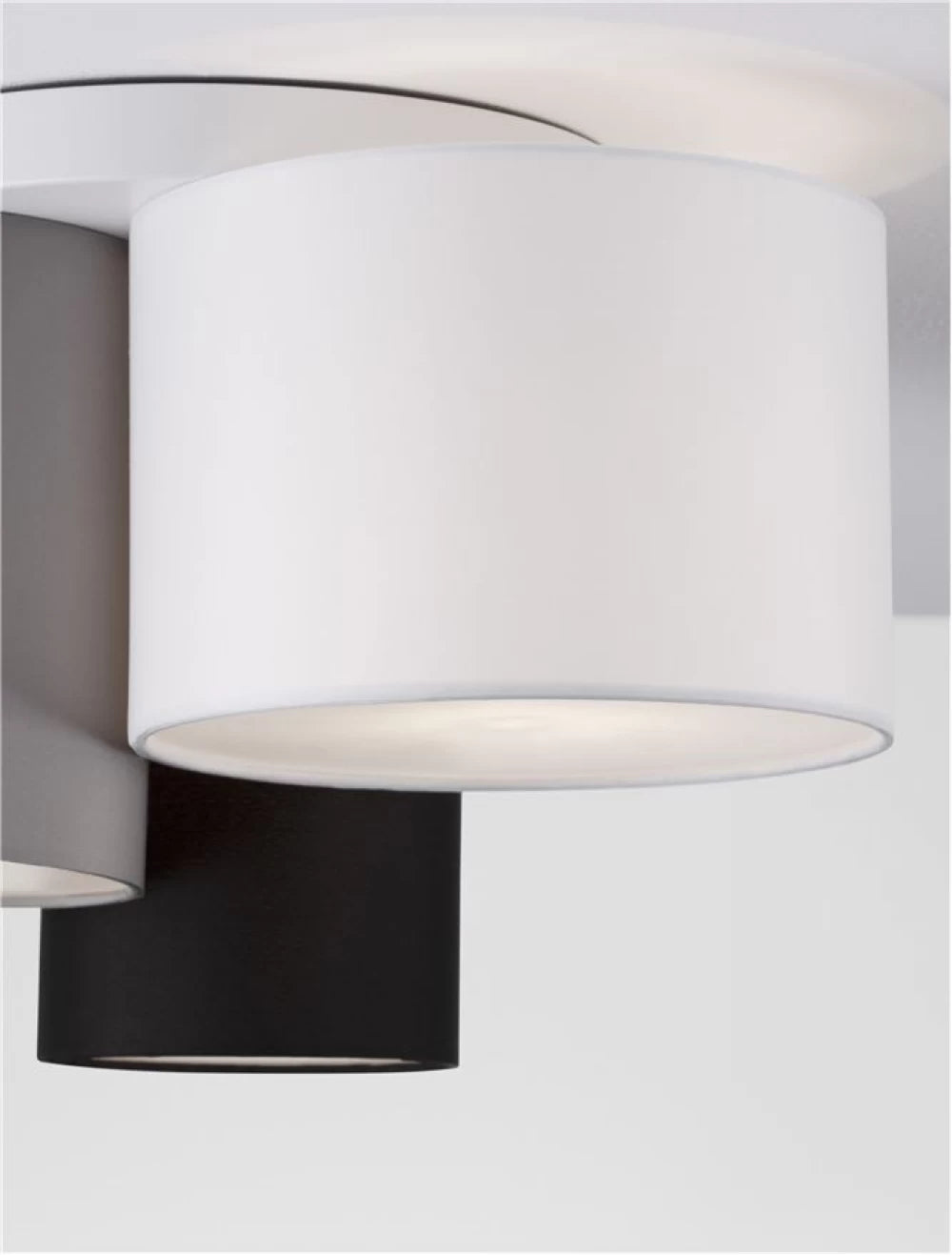 Plafoniera structura din Metal Alb si abajur din Textil Multicolor H21xL35cm IP20 BRYSON