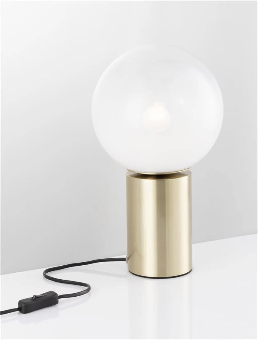 Veioza structura din Metal Auriu si abajur din Sticla Alb H35.5xL20cm IP20 VITA