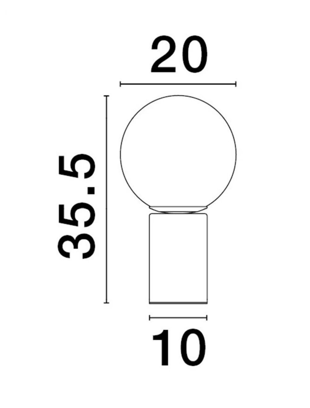 Veioza structura din Metal Auriu si abajur din Sticla Alb H35.5xL20cm IP20 VITA