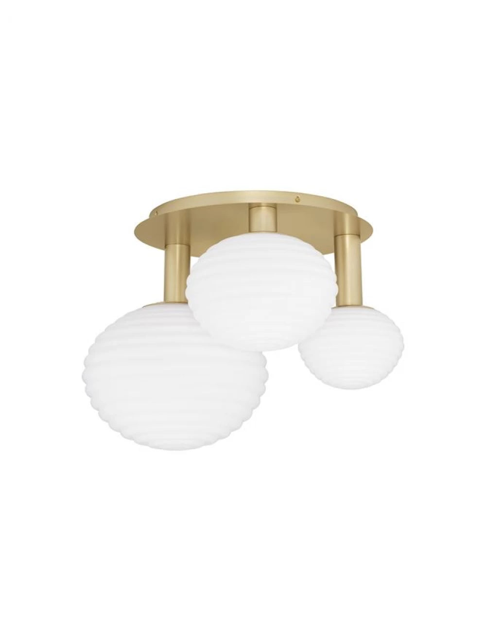 Plafoniera structura din Metal Auriu si abajur din Sticla Alb H39xL53.5cm IP20 ALLEN