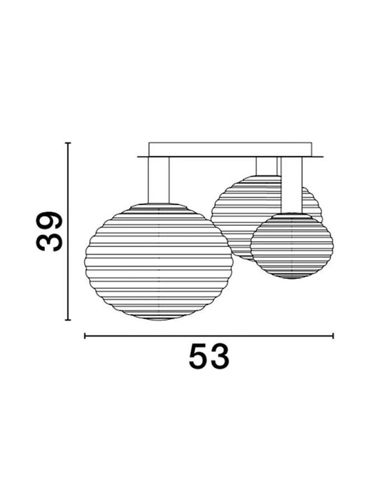 Plafoniera structura din Metal Auriu si abajur din Sticla Alb H39xL53.5cm IP20 ALLEN