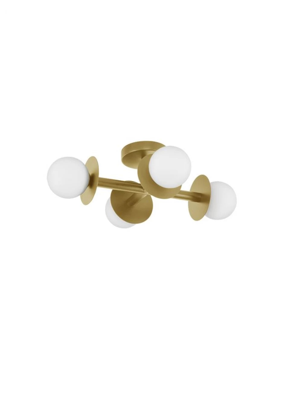Plafoniera structura din Metal Auriu si abajur din Sticla Alb H17xL51cm IP20 PIELO