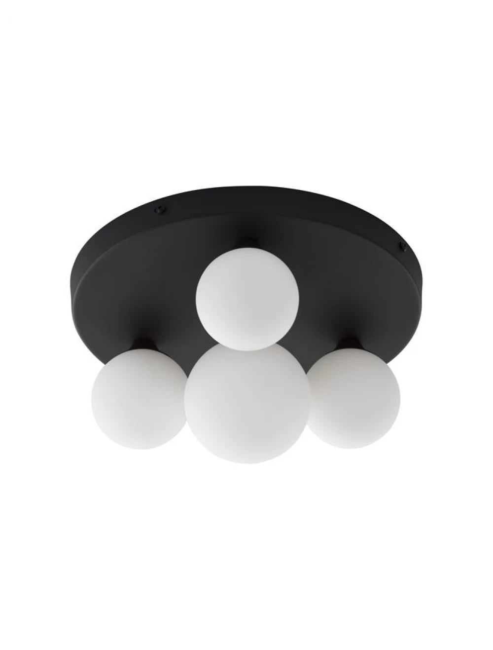 Plafoniera structura din Aluminiu Negru si abajur din Sticla Alb H17xL28cm IP20 EDEM
