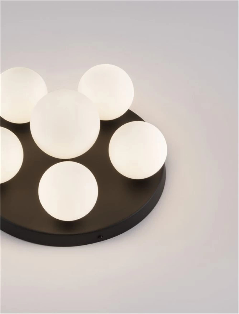 Plafoniera structura din Aluminiu Negru si abajur din Sticla Alb H17xL35cm IP20 EDEM