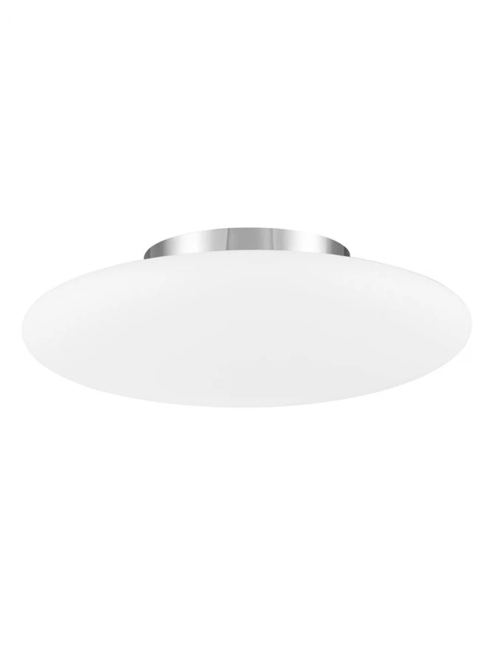 Plafoniera structura din Metal Argintiu si abajur din Sticla Alb H14xL42cm IP20 PRESSIONE