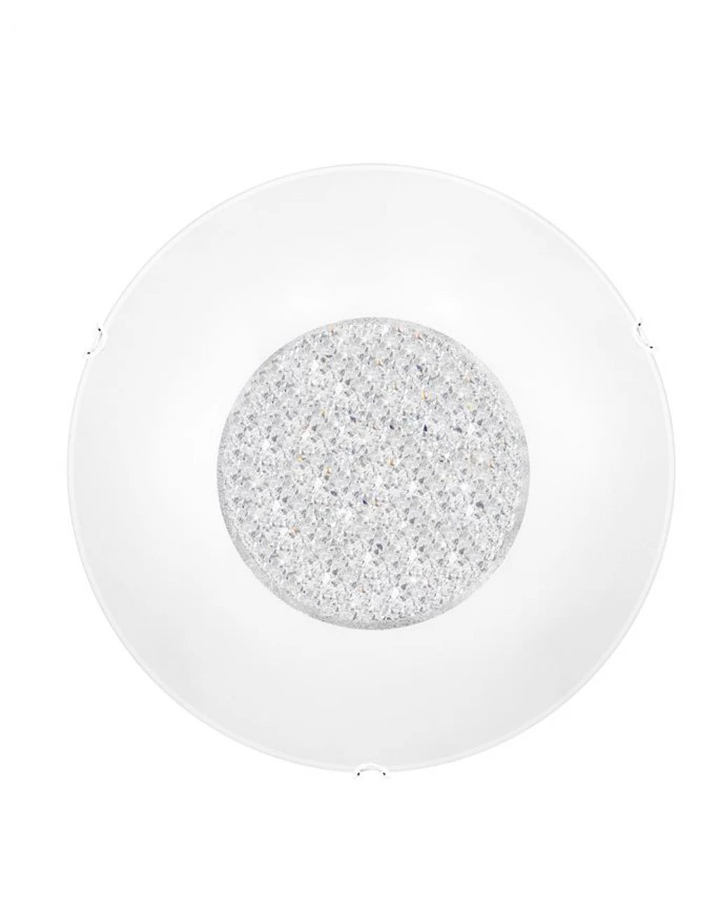 Plafoniera structura din Metal Alb si abajur din Sticla si Cristal Alb/Transparent H9xL40cm IP20 ERA