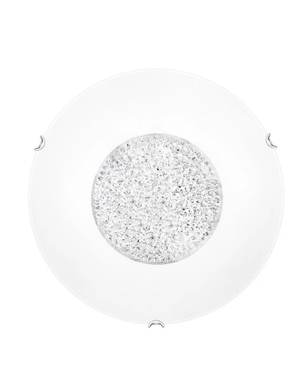 Plafoniera structura din Metal Alb si abajur din Sticla si Cristal Alb/Transparent H12xL50cm IP20 ERA