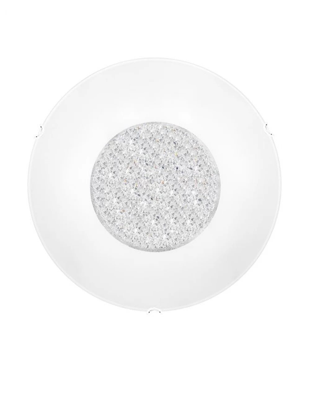 Plafoniera structura din Metal Alb si abajur din Sticla si Cristal Alb/Transparent H8xL30cm IP20 ERA