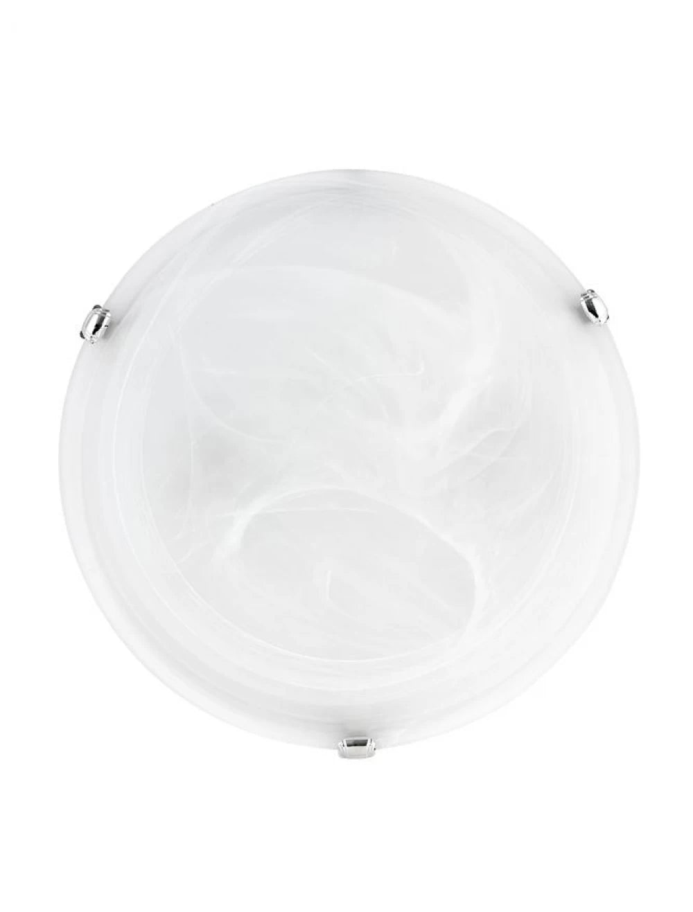 Plafoniera structura din Metal Argintiu si abajur din Sticla Alb H8xL30cm IP20 GIORNO